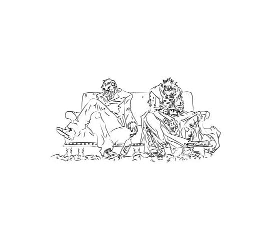 친구와 함께하는 밧슈 coloring page