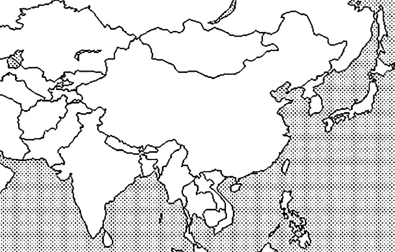 어린이를 위해 인쇄 가능한 아시아 지도