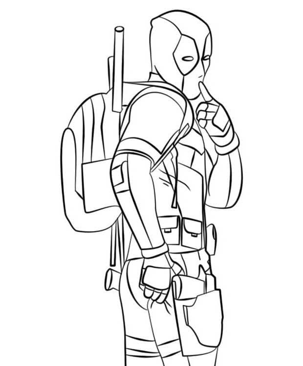 Funny Deadpool coloring page