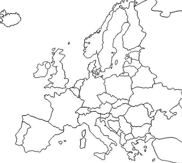 기본 유럽 지도 coloring page