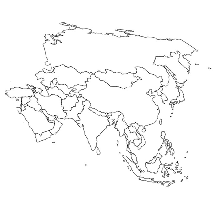 학생들을 위한 아시아 지도