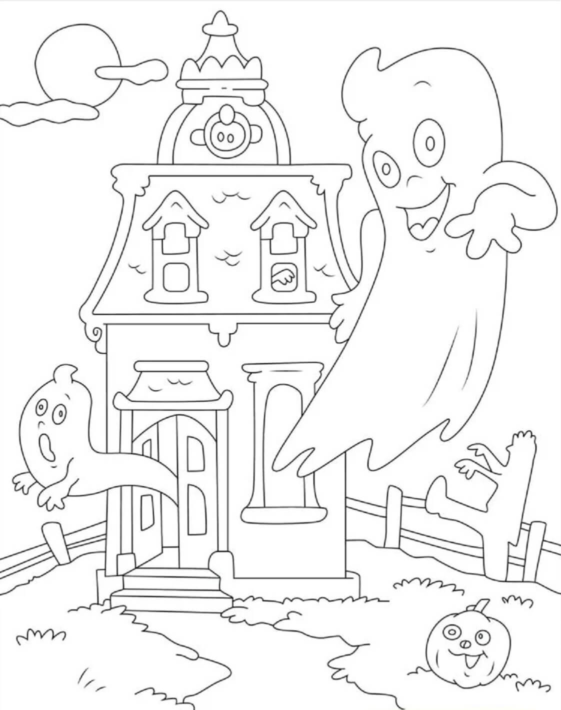 집에 있는 두 유령 coloring page