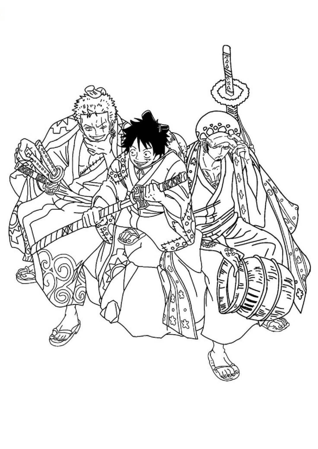 조로, 루피, 로 coloring page