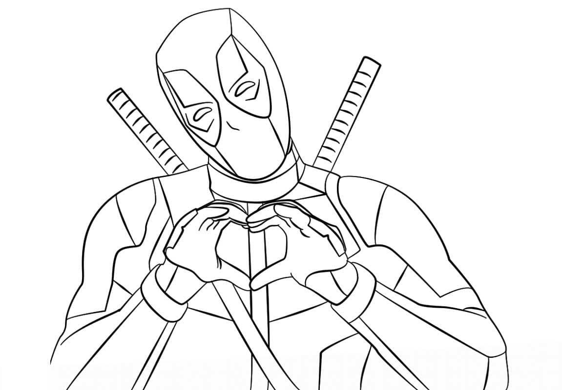Lovely Deadpood coloring page