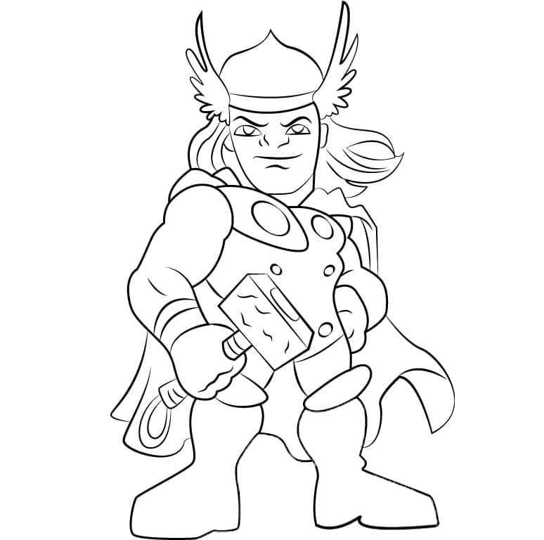 멋진 치비 토르 coloring page