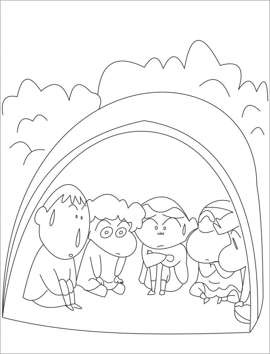 신과 친구들 coloring page