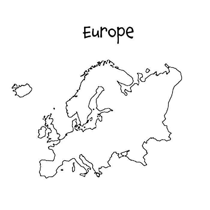 쉬운 유럽 지도 coloring page