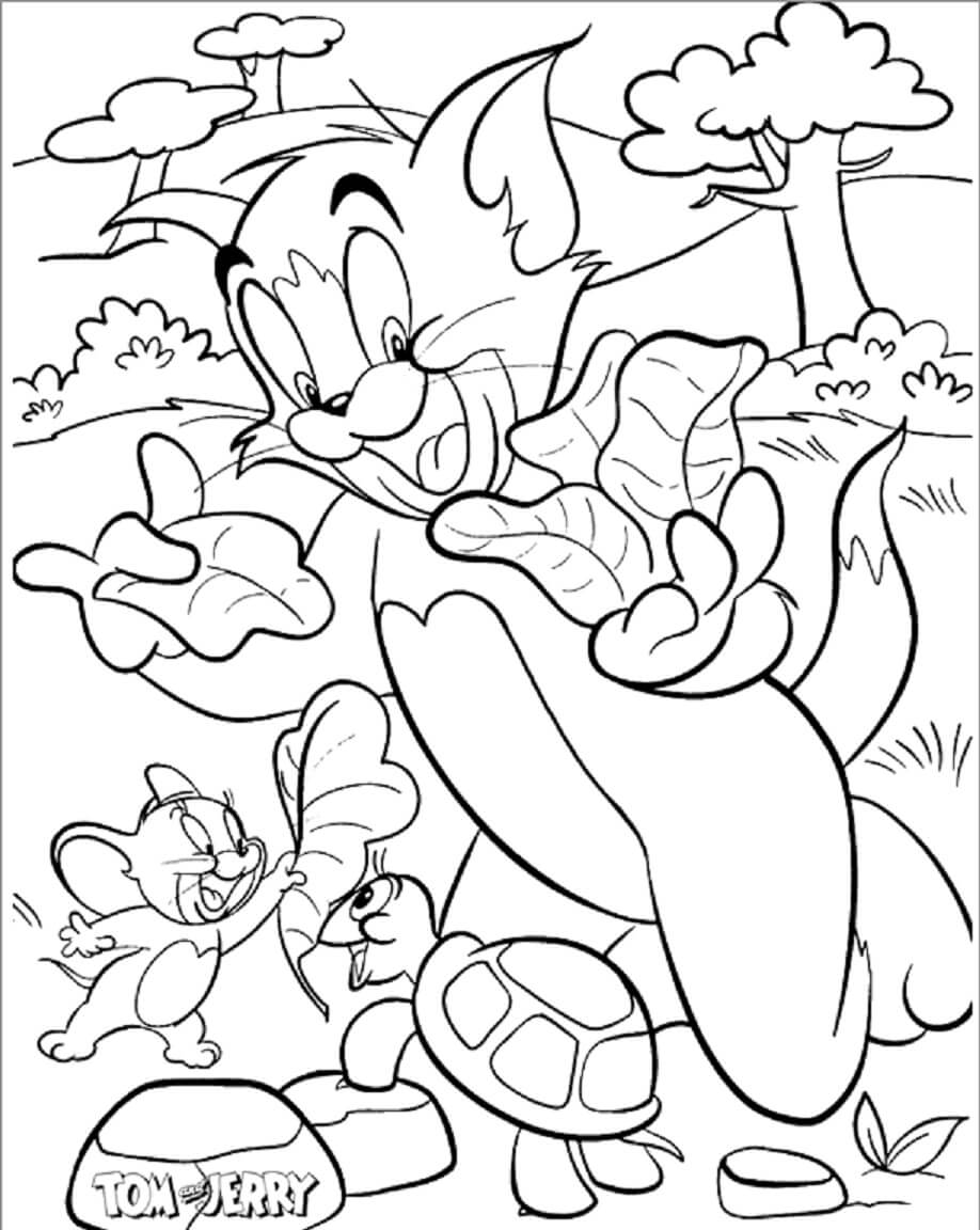 톰과 제리와 거북이 coloring page