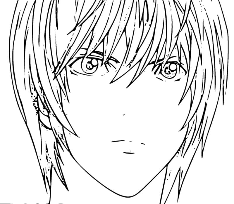 야가미 라이토 얼굴 스케치 coloring page