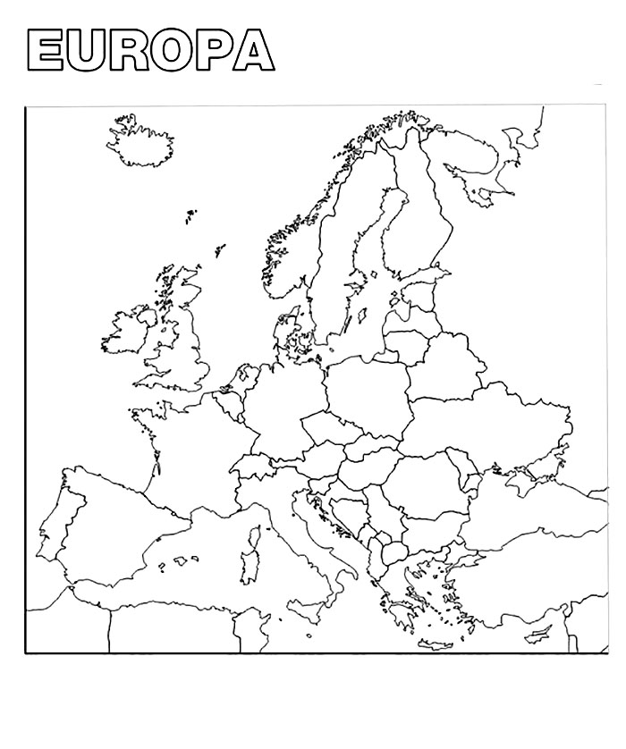 연구를 위한 유럽 지도 coloring page