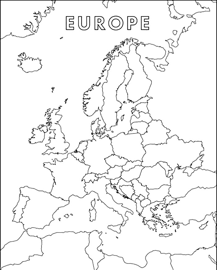 유럽 지도 그리기 coloring page