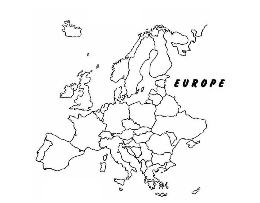 유럽 지도 인쇄 가능 coloring page