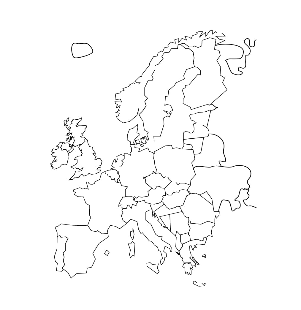 유럽 지도 무료 coloring page