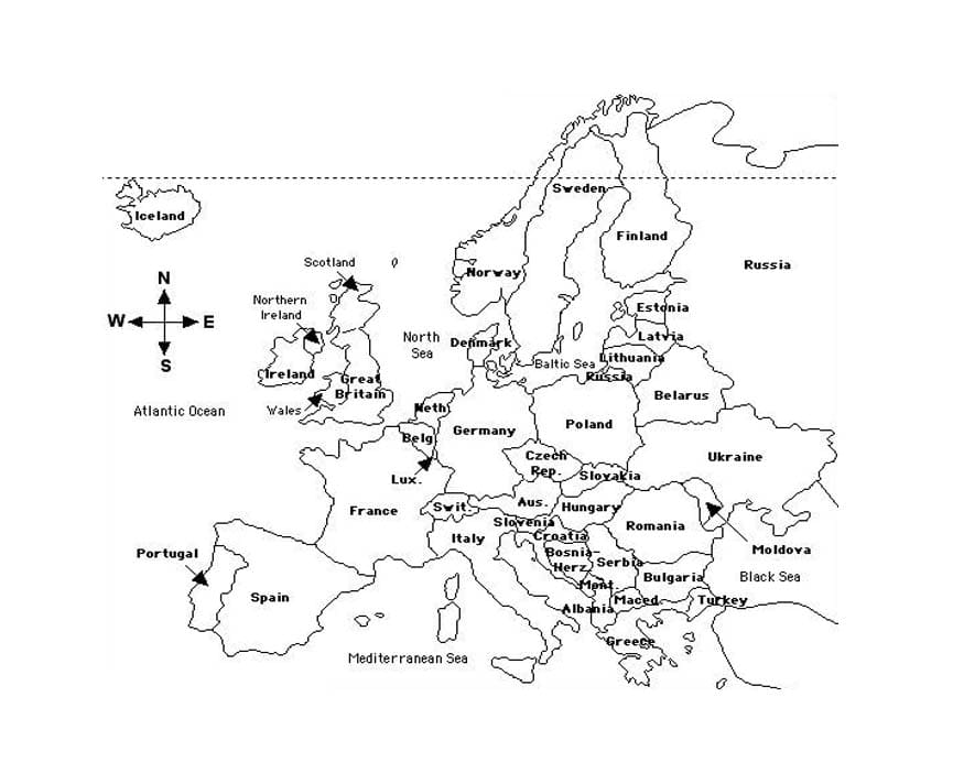 유럽 지도 사진