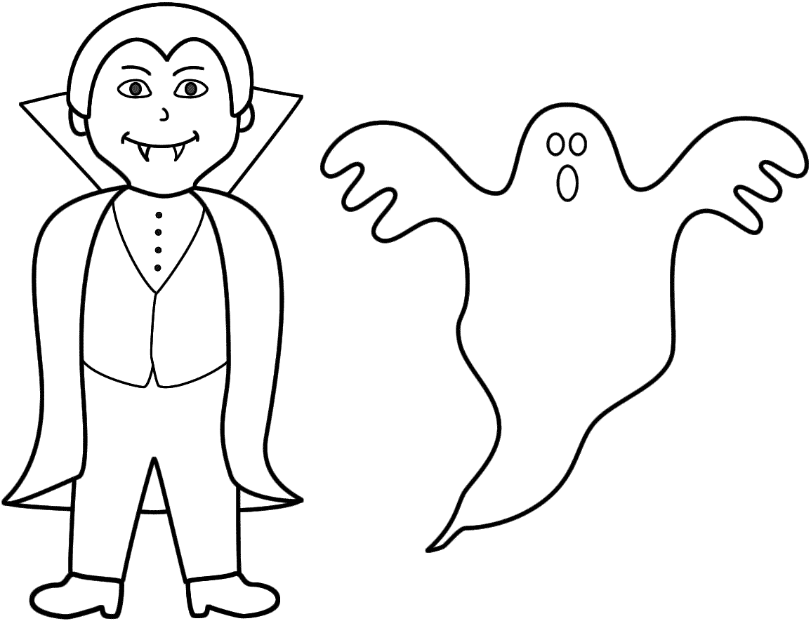 유령과 뱀파이어 coloring page
