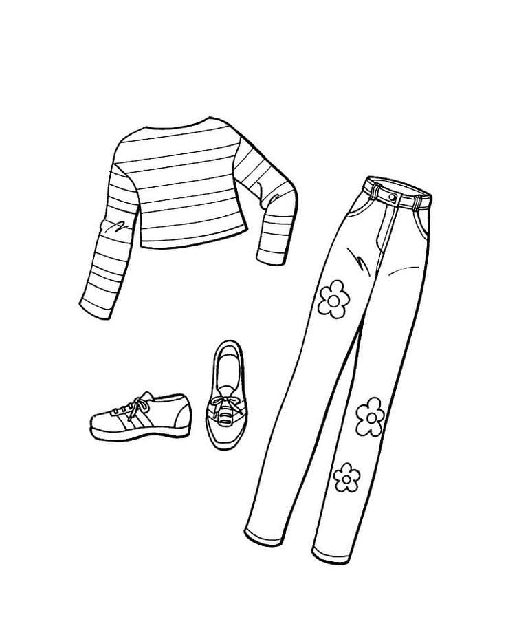 Clothes Image Outline coloring page