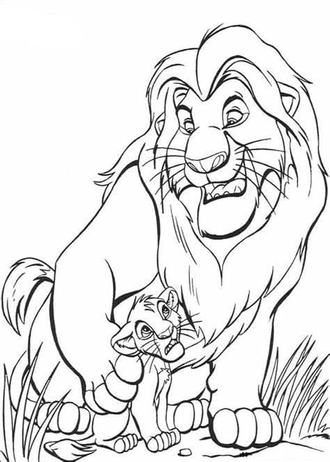 Free Lion King Image Outline coloring page