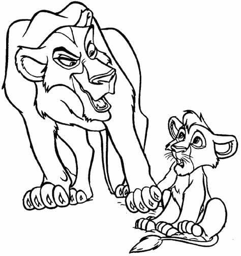 Free Lion King Outline coloring page