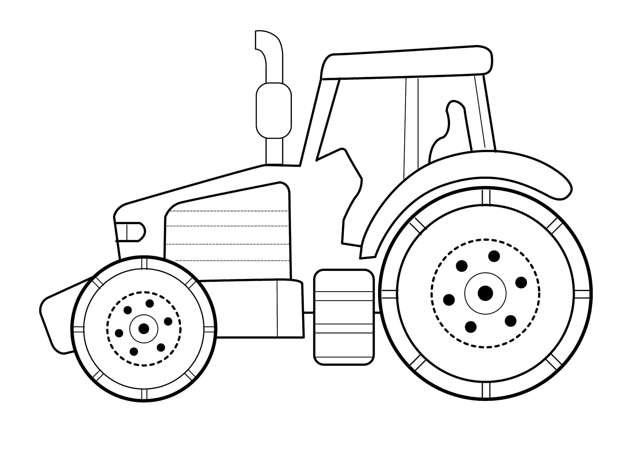 Free Tractor Image Outline coloring page