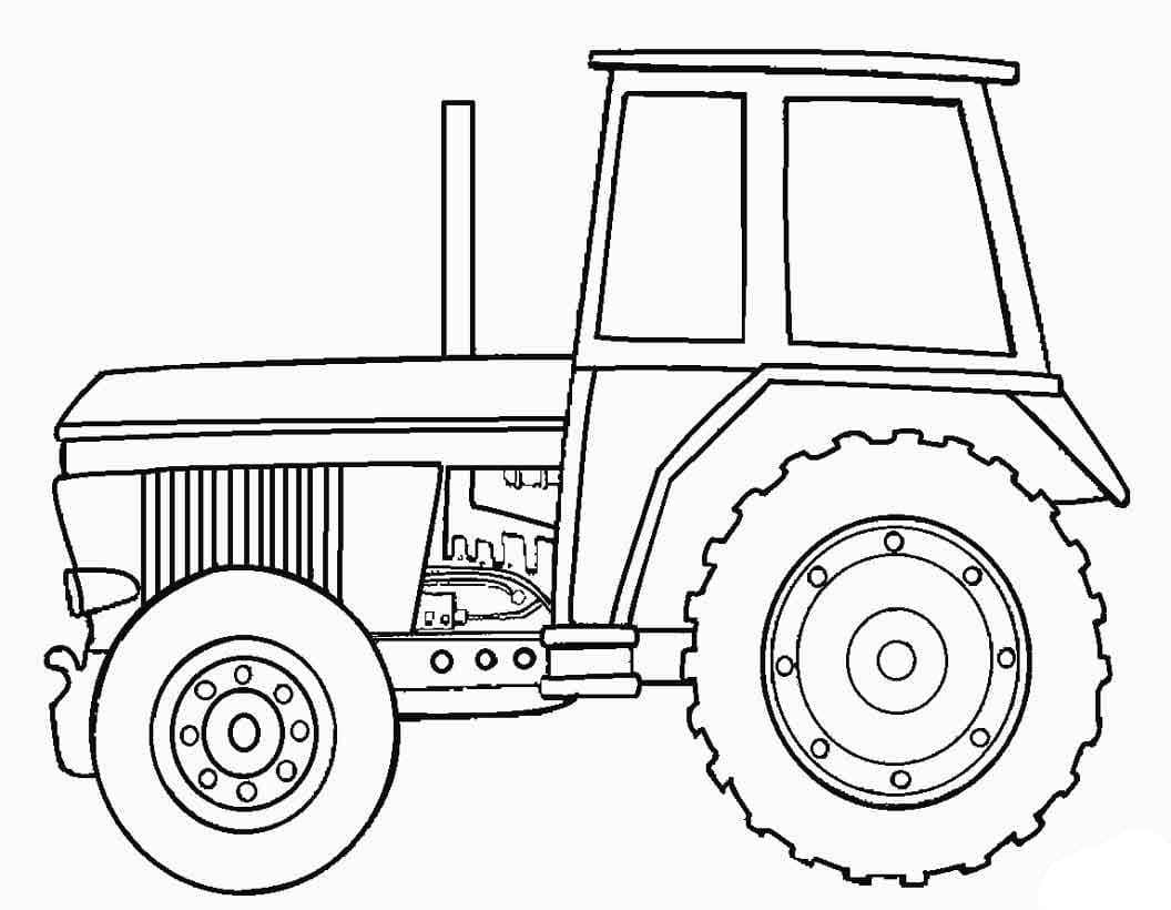 Free Tractor Outline coloring page
