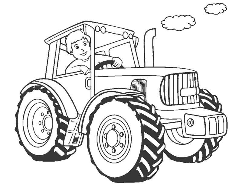 Free Tractor for Kids coloring page
