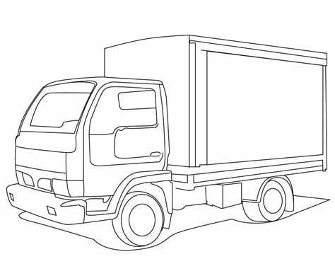 Free Trucks Image Outline coloring page