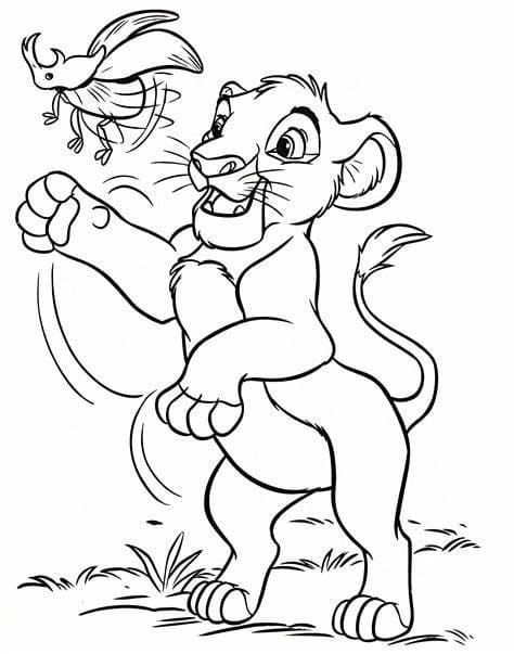 Happy Simba coloring page