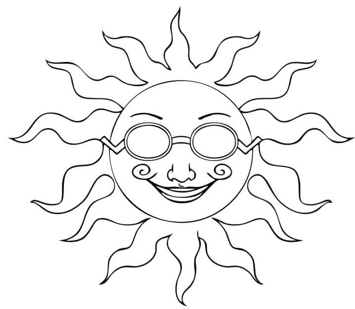 Print Sun Image Outline coloring page