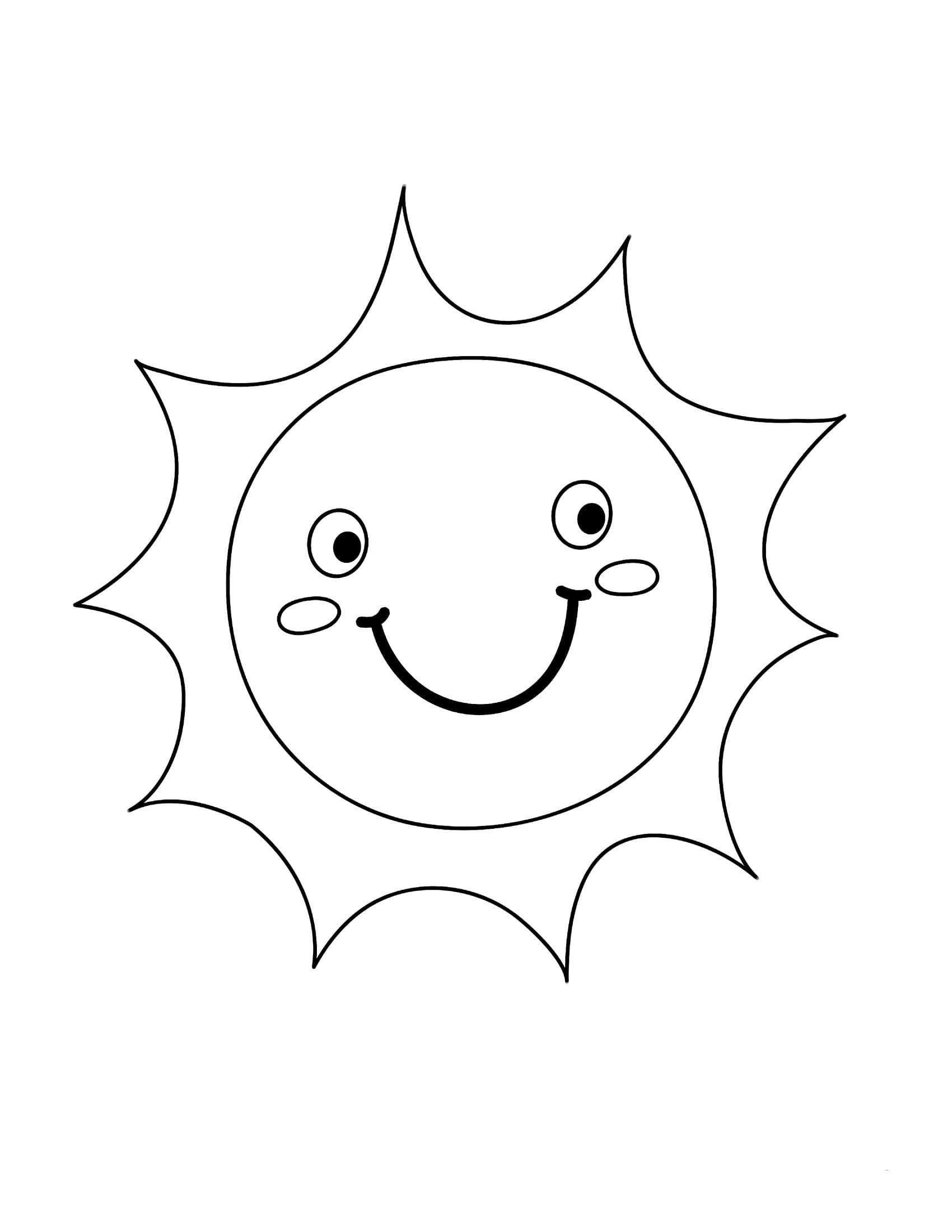 Print Sun Outline for Kids coloring page