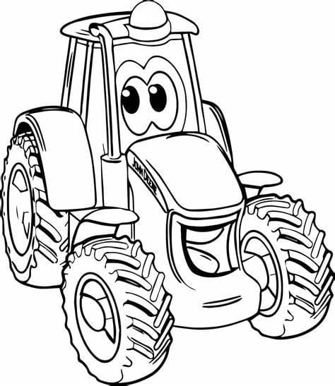 Printable Tractor Outline coloring page
