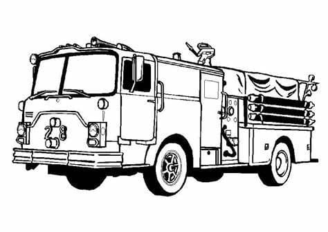 Printable Trucks Outline coloring page