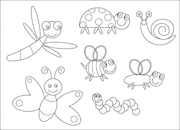 아이들을 위한 곤충 coloring page