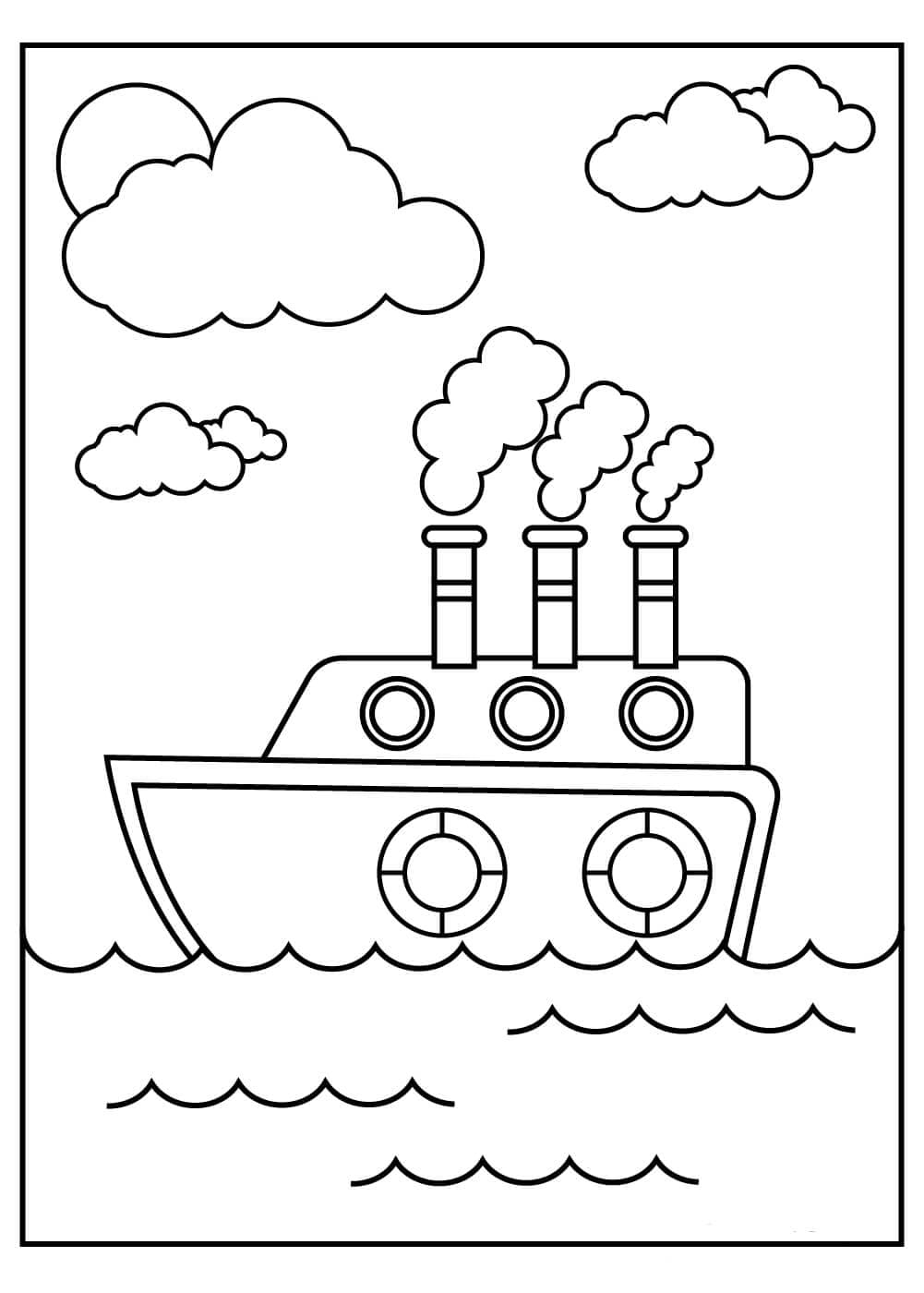 아이들을 위한 완벽한 선박 coloring page