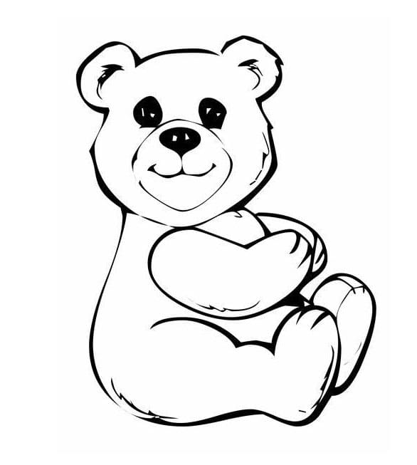 앉아있는 테디베어 그리기 coloring page