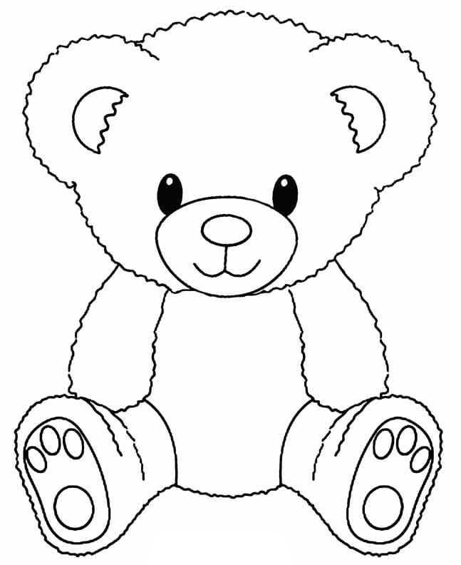 앉아있는 테디베어 coloring page