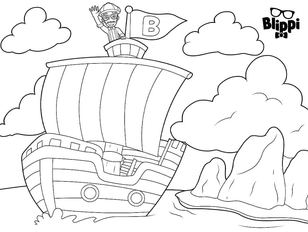 보트 위의 블리피 이미지 coloring page