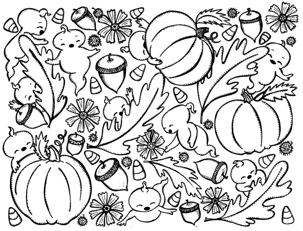 가을 과일 coloring page