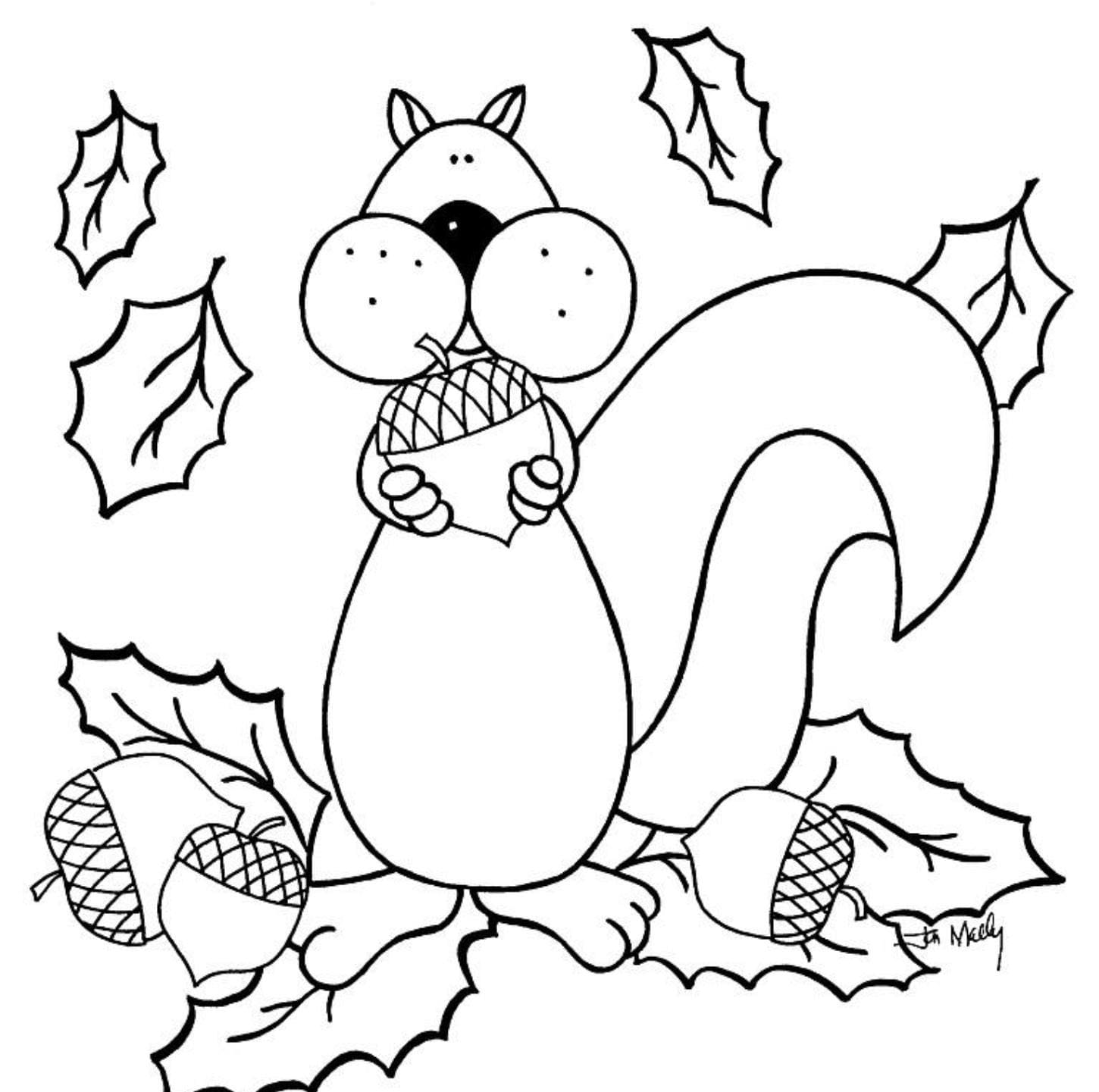 가을의 다람쥐 coloring page