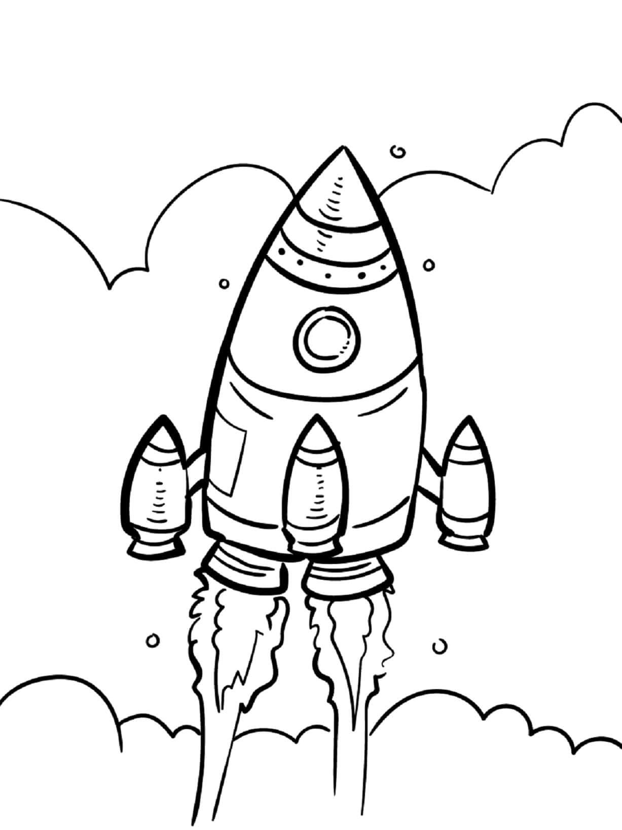 기본 드로잉 로켓 coloring page