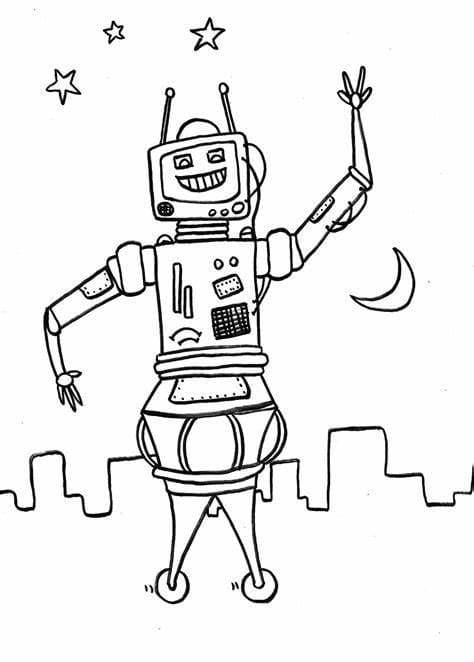 고급 로봇 coloring page