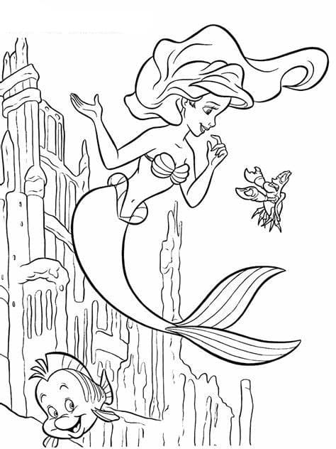 행복한 아리엘 coloring page