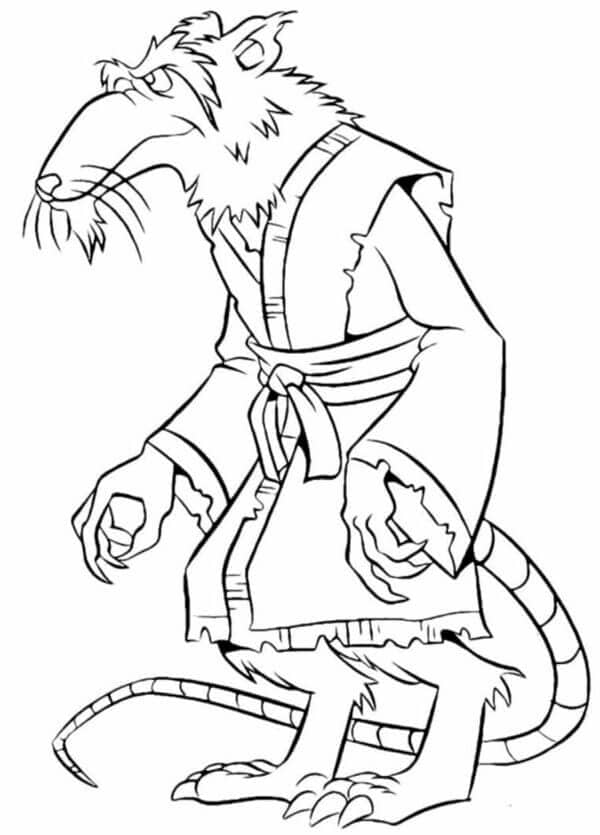 현명한 쥐 스플린터 거북이 닌자 coloring page