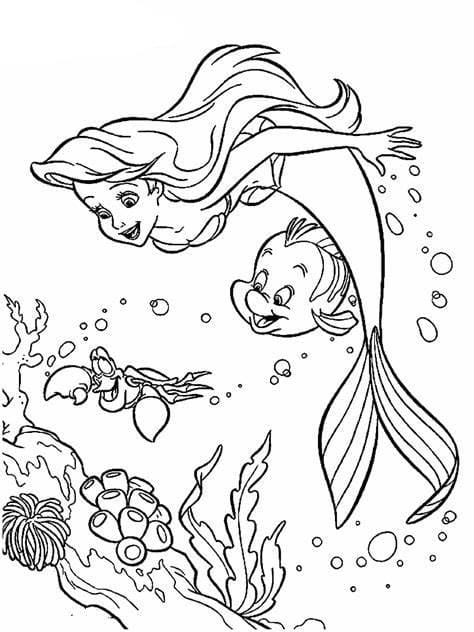 인어 공주 coloring page