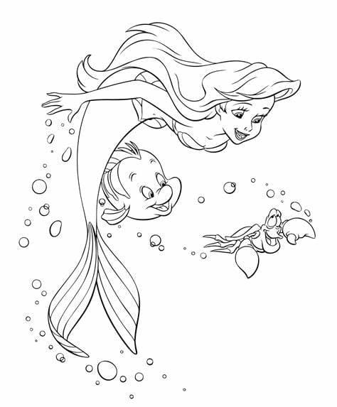 인쇄 가능한 인어공주 이미지 coloring page