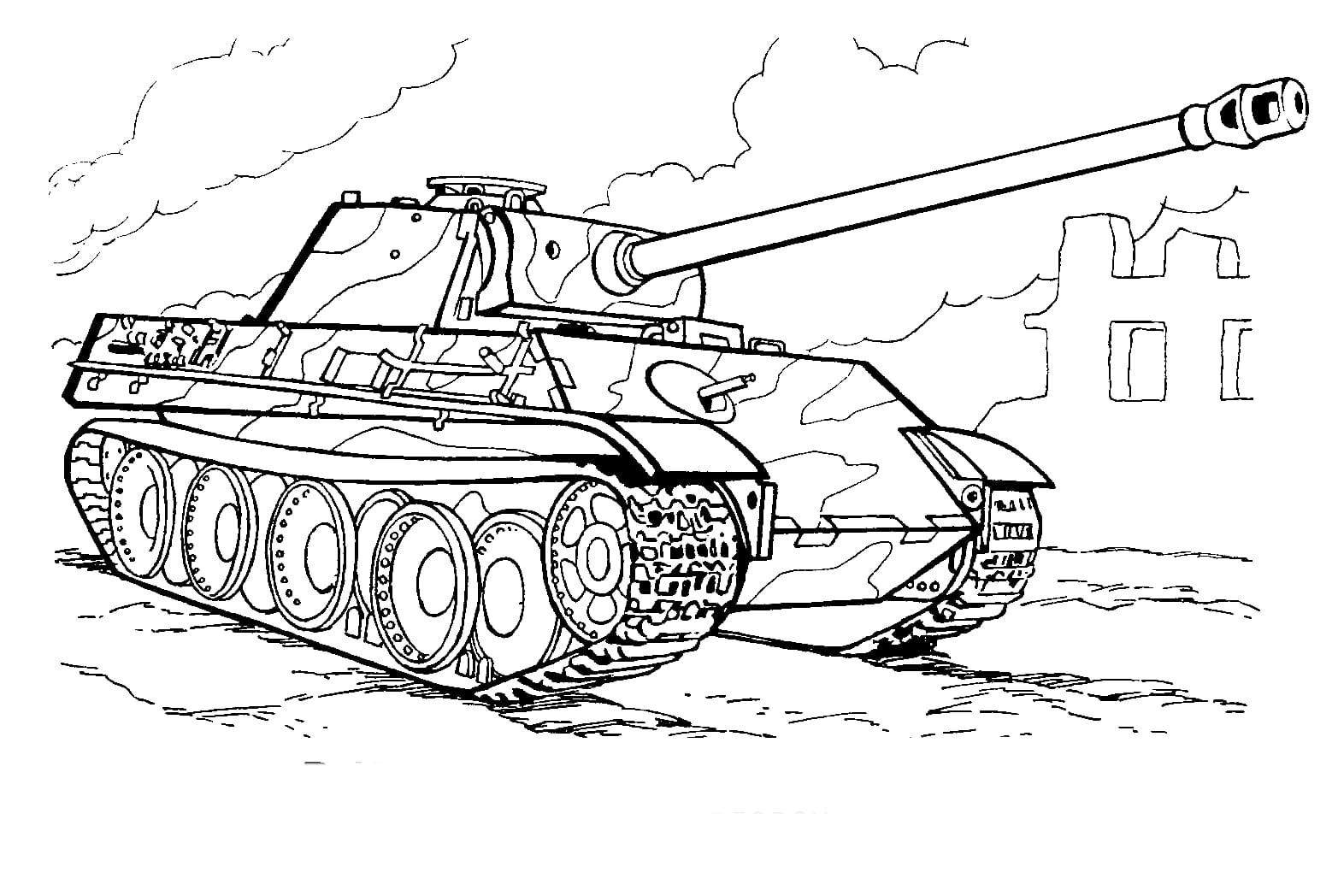 인쇄 가능한 탱크 coloring page