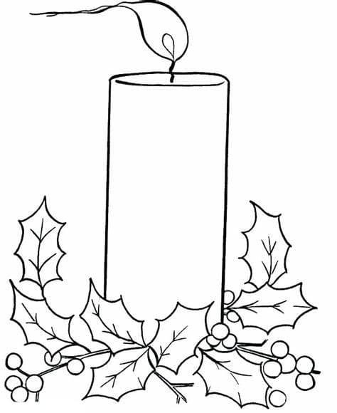 인쇄 가능한 양초 개요 coloring page