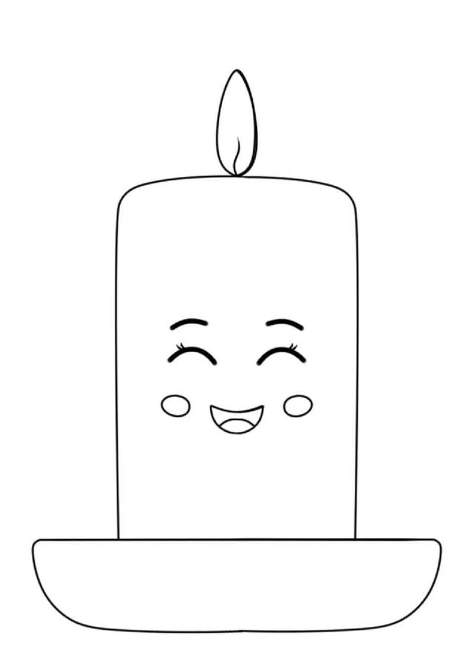 재미있고 귀여운 양초 coloring page