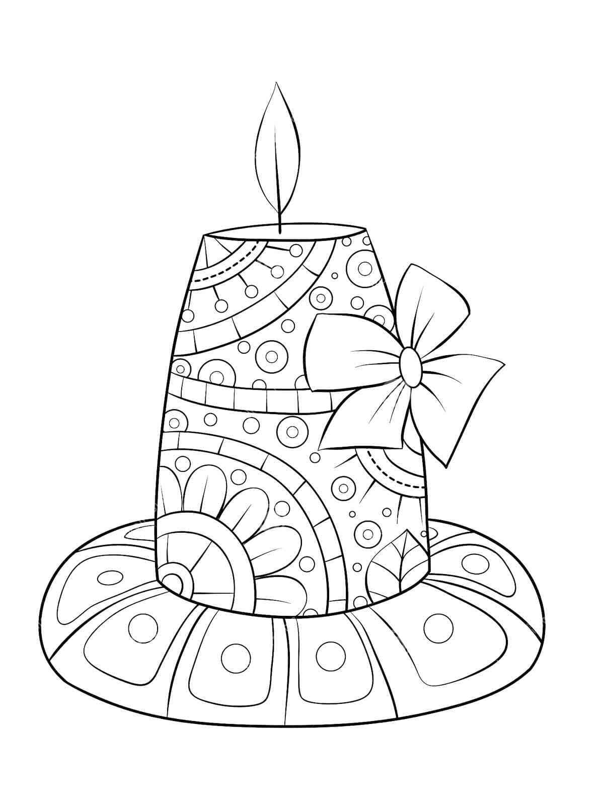 꽃이 든 양초 coloring page