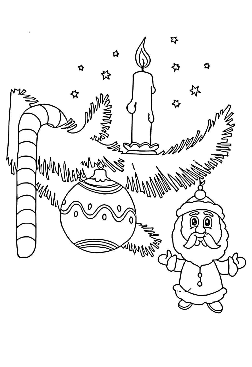 꼬마 산타클로스와 양초 coloring page