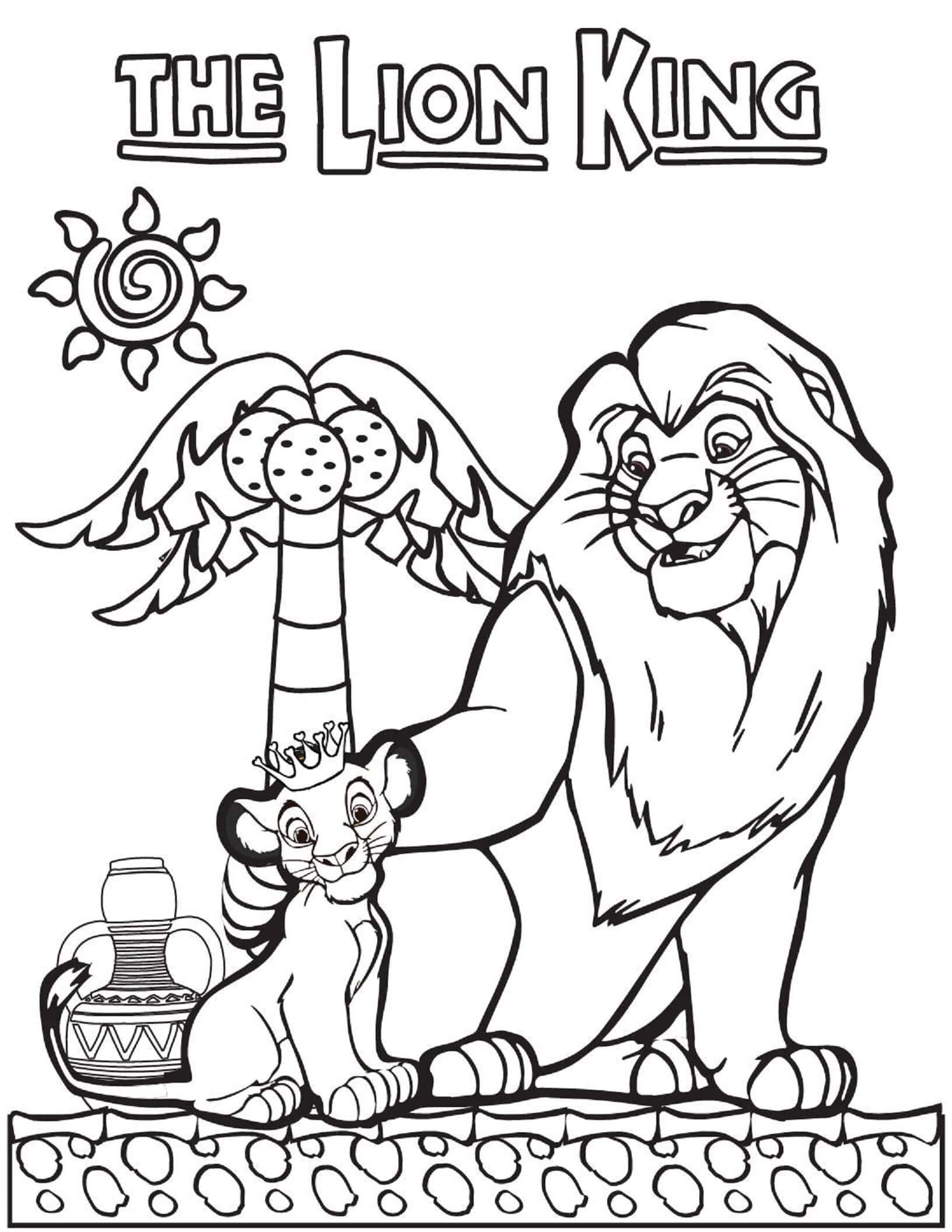 꼬마 심바와 무파사 coloring page